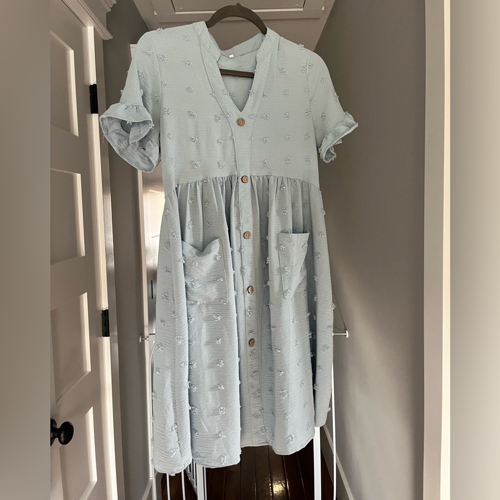 Light blue Swiss dot Dress